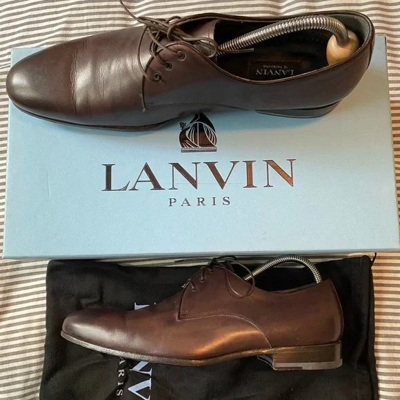 Lanvin Brown Leather Derby Men’s Shoe - Picture 6 of 8